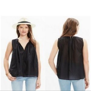 Madewell Black Tank Top with Tassels